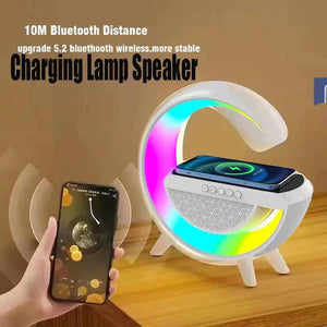 Parlante Lampara LED RGB 4 en 1Cargador Inalámbrico Bluetooth Radio GENERICO |